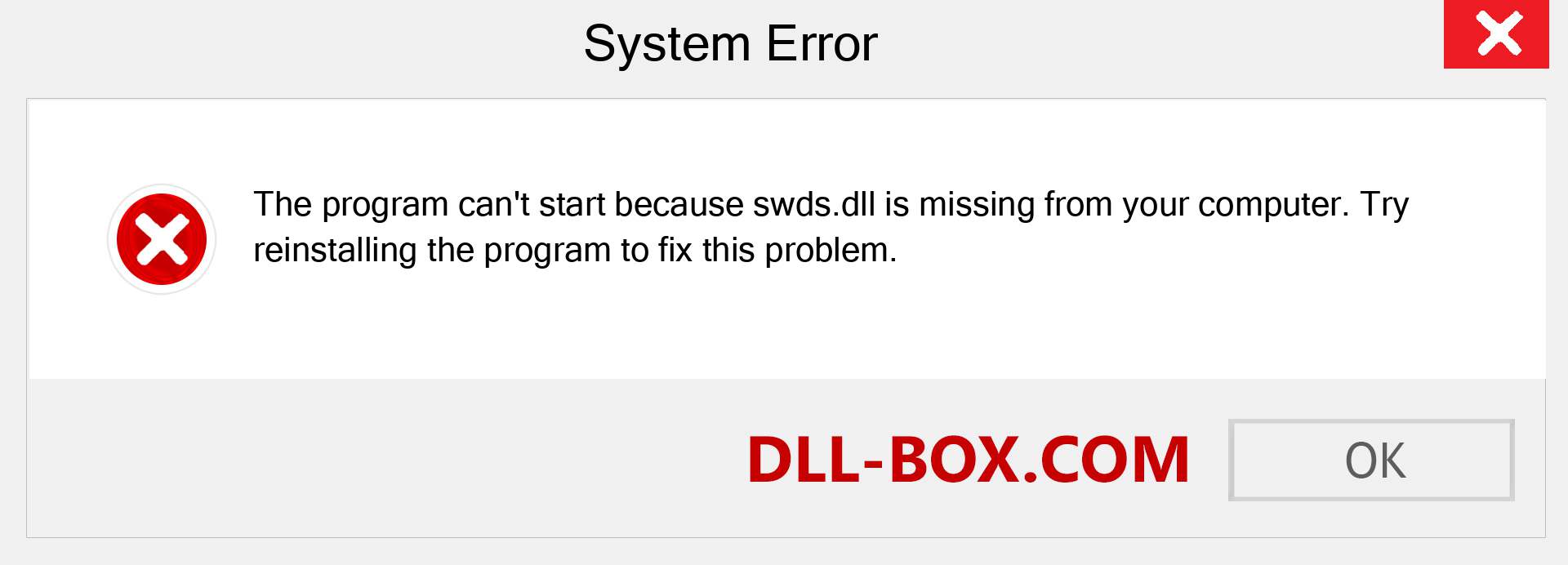  swds.dll file is missing?. Download for Windows 7, 8, 10 - Fix  swds dll Missing Error on Windows, photos, images